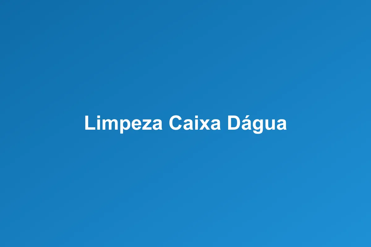 Limpeza de caixa d'água em Guarulhos